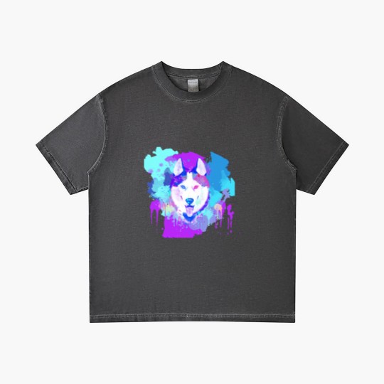 Discover Husky Artwork Husky Dog Watercolor, Husky Artwork, Husky apparel, Colorful Husky Gradient T Shirts