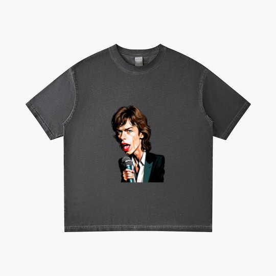 Discover Caricature of Mick Jagger Gradient T Shirts