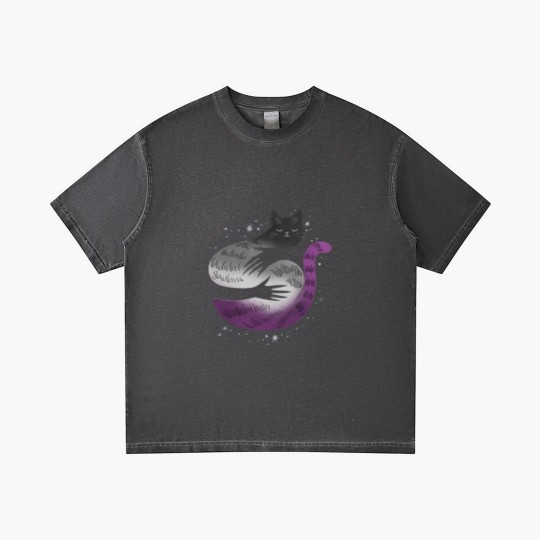 Discover Asexual Asexual Cat Hug LGBT Pride Flag Gradient T Shirts