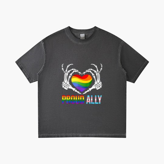 Discover proud ally lgbt transgender flag skeleton heart gay lesbian Gradient T Shirts