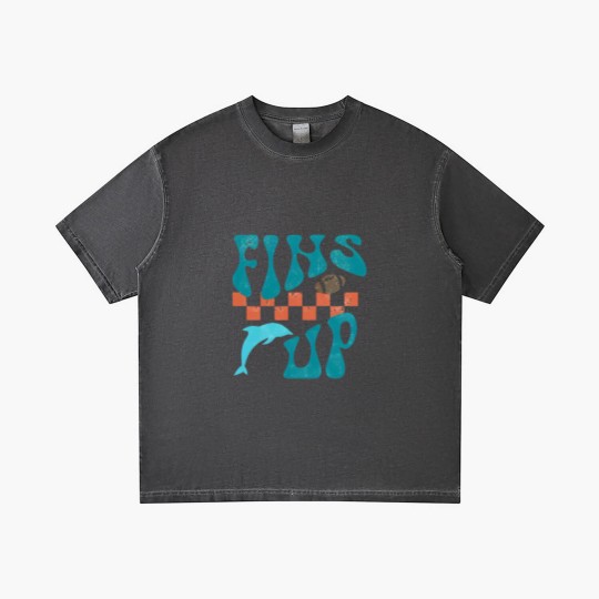 Discover Fins Up Gradient T Shirts  Retro Miami Football Gradient T Shirts Game Day Gradient T Shirts Miami Sports Go Fins