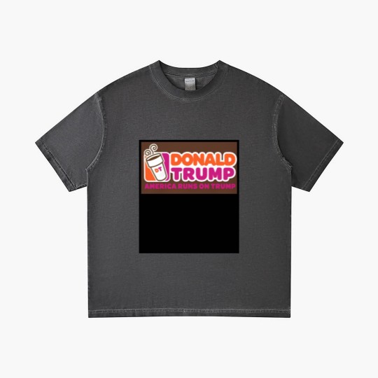 Discover America runs on Trump, Donald Trump Gradient T Shirts, Punny Gradient T Shirts, Dunkin, Coffee Gradient T Shirts
