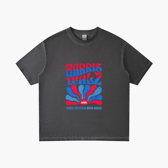 Discover Harris Walz 2024 Vintage Boho Groovy Retro red Blue Kamala Harris 2024 - Harris Walz 2024 - Gradient T Shirts