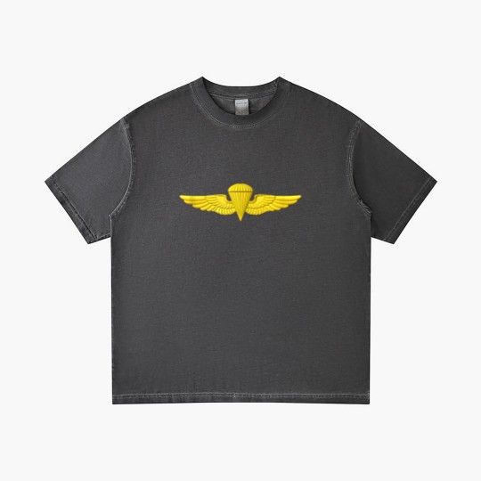 Discover Naval Parachutist Jump Wings Airborne Navy Badge Gradient T Shirts