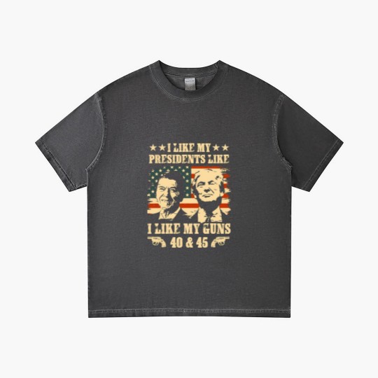 Discover I Like my Presidents Like I Like My Guns 40 45 Gradient T Shirts, Ronald Reagan and Donald Trump Gradient T Shirts