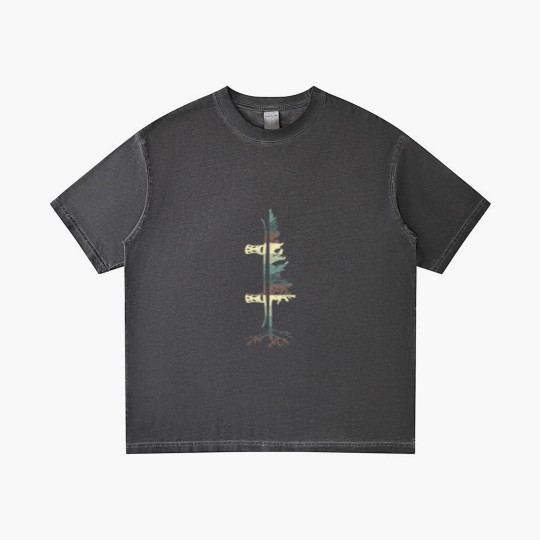 Discover Vintage Pine Snowboard Snowboarding Gift Gradient T Shirts
