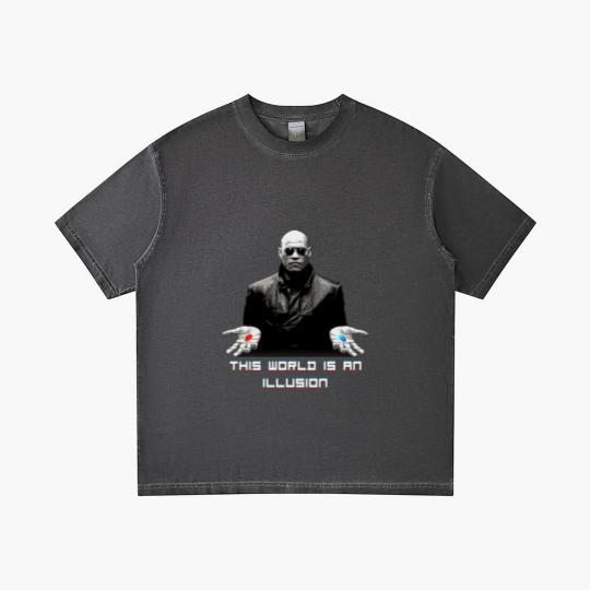 Discover The World is an Illusion Gradient T Shirts, The Matrix, Red Pill, Blue Pill