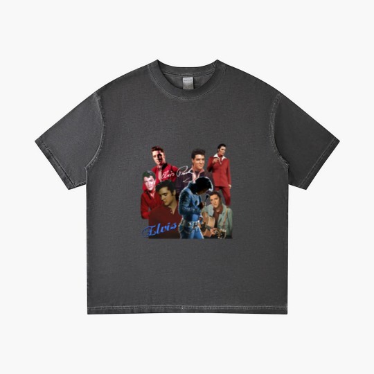 Discover Inspired Elvis Presley Graphic Signature T- Gradient T Shirts Gift For Fan