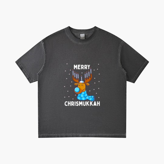 Discover Merry Chrismukkah Jewish Christmas Hanukkah Reindeer Menorah Gradient T Shirts