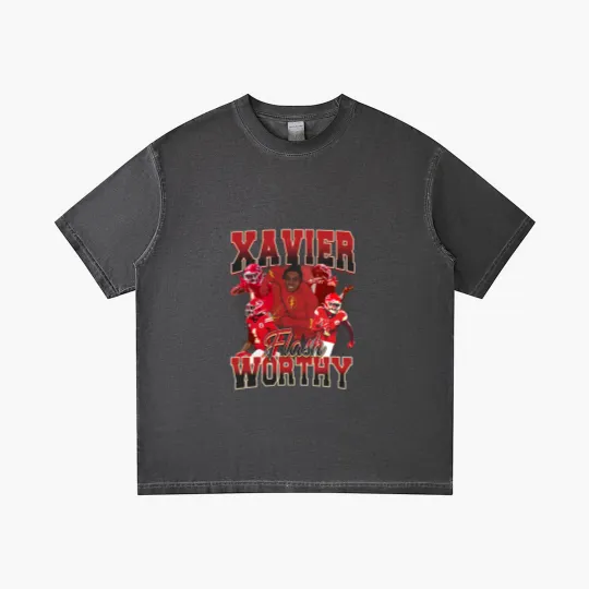 Discover Xavier Worthy Flash Vintage Style Y2K Football Gradient T Shirts Gradient T Shirts