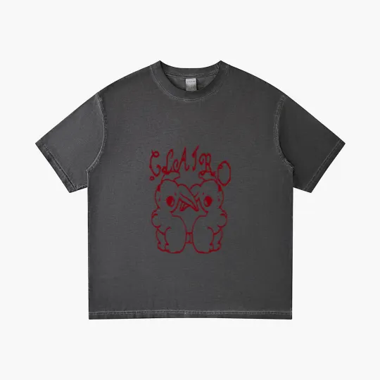 Discover Clairo Merch Store Clairo Bunnies Gradient T Shirts (Light Blue)
