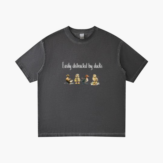 Discover Easily Distracted By Ducks Farmer Ducklings Cute Funny Duckling Quote Gradient T Shirts