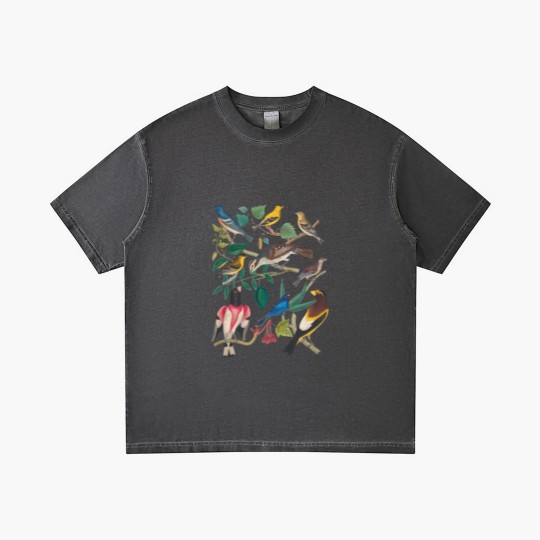 Discover Vintage Botanical Bird, Colorful Birds Short Sleeve Gradient T Shirts