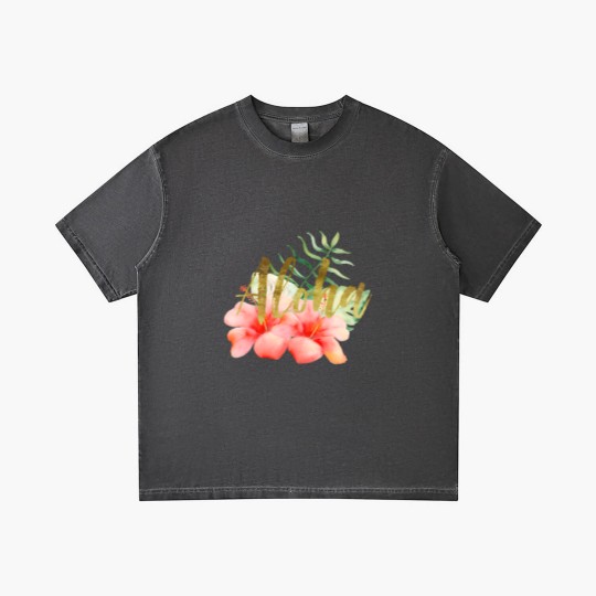 Discover Tropical Leaves Hibiscus Floral Watercolor Aloha Gradient T Shirts