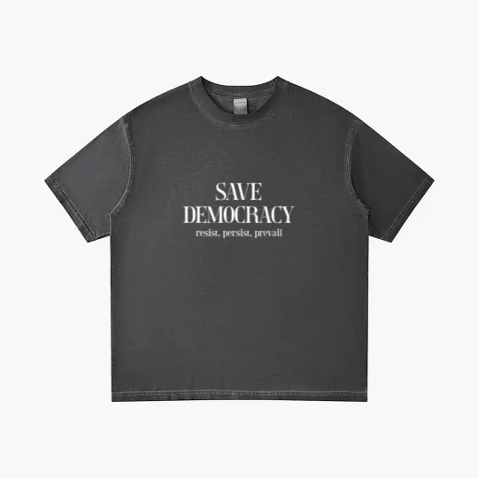 Discover Women's Save Democracy Gradient T Shirts Anti Maga Gradient T Shirts Gradient T Shirts Anti Trump Minimal Typography Gradient T Shirts