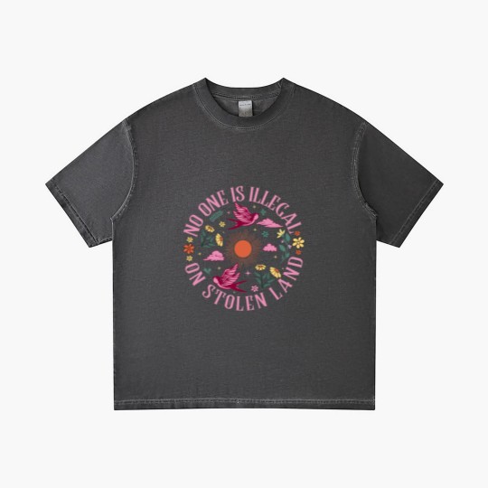 Discover No One Is Illegal On Stolen Land Gradient T Shirts, We Walk On Native Land Gradient T Shirts, Human Rights Activism