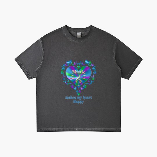 Discover Music Makes My Heart Happy Gradient T Shirts