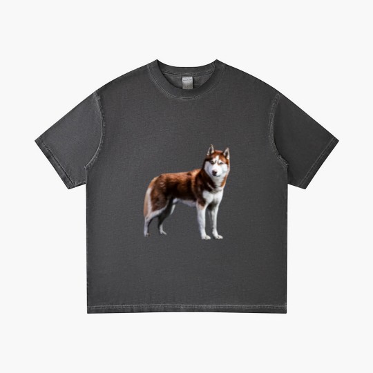 Discover Siberian Husky Red Husky Wolf Dog Gradient T Shirts
