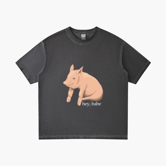 Discover Hey Babe Cute Pig Pun Gradient T Shirts