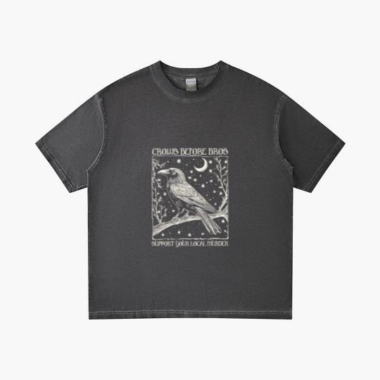 Discover Crows Before Bros Gradient T Shirts, Funny Halloween Gradient T Shirts, Punny Crow Gradient T Shirts