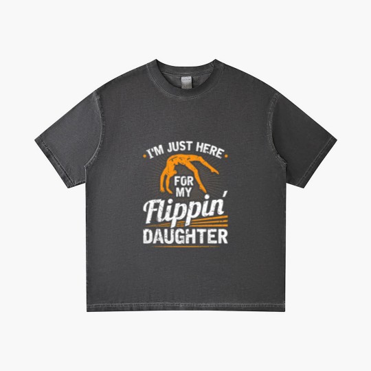 Discover Mens Im Just Here For My Flippin Daughter Gymnastics Dad Gradient T Shirts