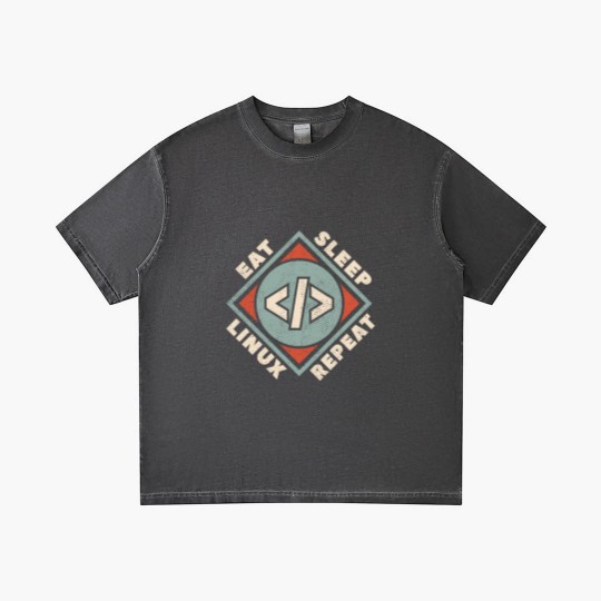 Discover Linux - Eat Sleep Linux Repeat Gradient T Shirts