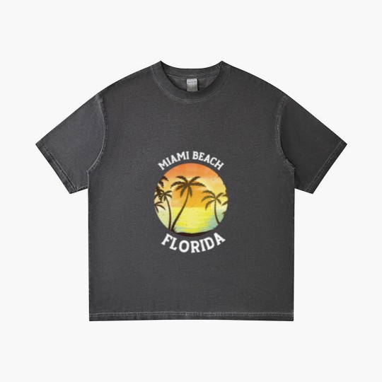 Discover Vintage Miami Beach Florida Retro 70s 80s Travel Gradient T Shirts