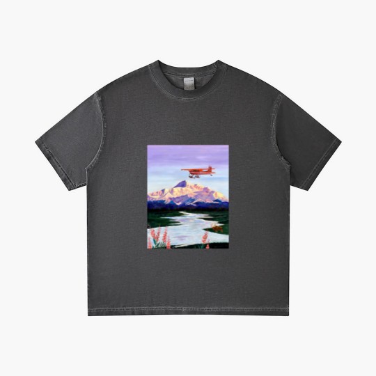 Discover Denali Mountain Painting, K2 Aviation, Living Room Painting, Alaska Mountain, Gift for Pilot, Scott Gradient T Shirts