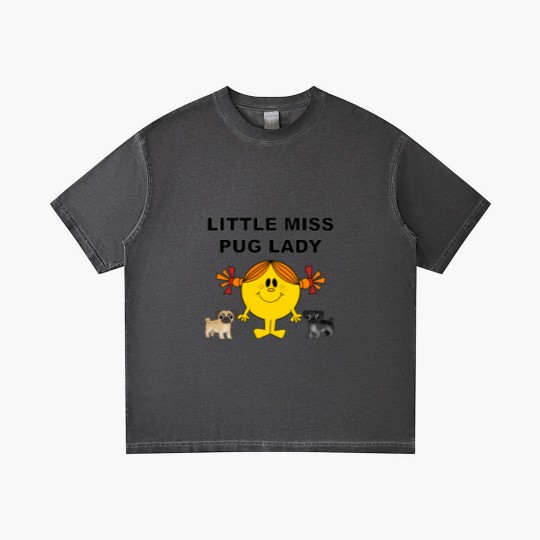 Discover Little Miss Pug Lady Cute Design Gradient T Shirts