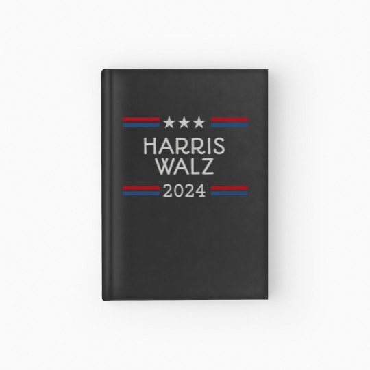Discover Harris Walz 2024 Hardcover Journal, Kamala Harris, Tim Walz, Gift for Democrat