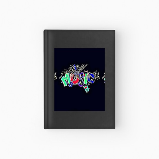 Discover Music Black  Colorful Text 5132 Hardcover Journal