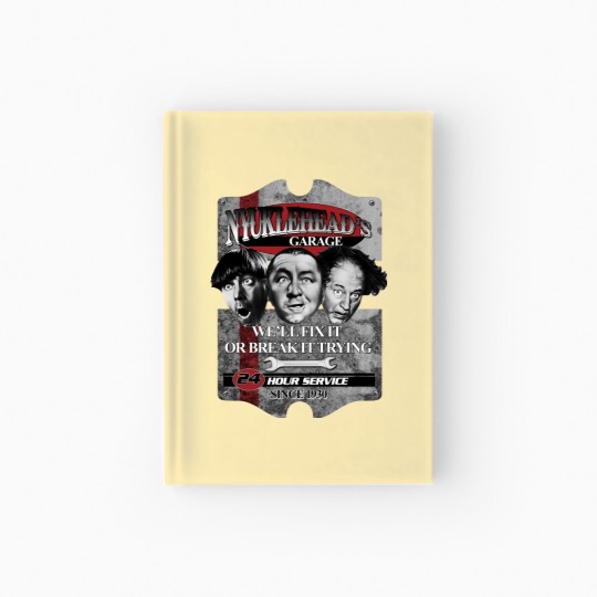 Discover Three Stooges Nyuckleheads Mechanic Garage Hardcover Journal