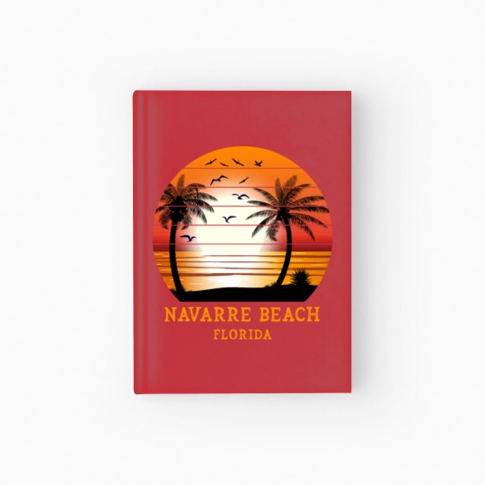 Discover Navarre Beach Florida Vintage Sunset Retro Summer Hardcover Journal