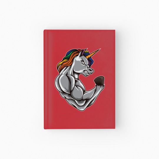 Discover Unicorn At The Gym | Training Fitness Muscles Hardcover Journal