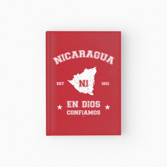 Discover Nicaragua vintage map with date of founding Hardcover Journal