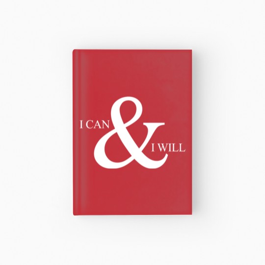 Discover I can and i will motivational white Hardcover Journal
