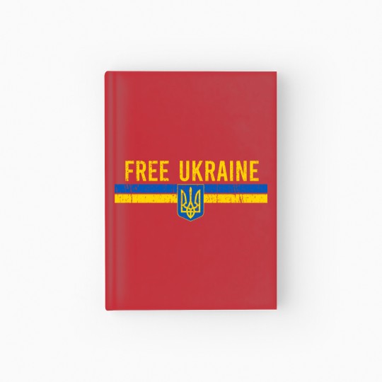Discover Free Ukraine distressed Ukrainian blue yellow flag minimalist art - Free Ukraine - Hardcover Journal