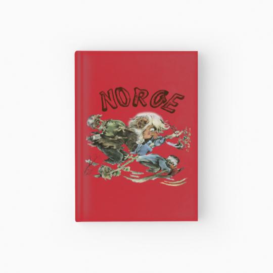 Discover 70s Norge Norway Troll Hardcover Journal. Vintage 1970s Norwegian Skiing Trolls