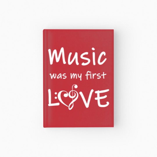 Discover Music was my first Love giftidea music star rock Hardcover Journal