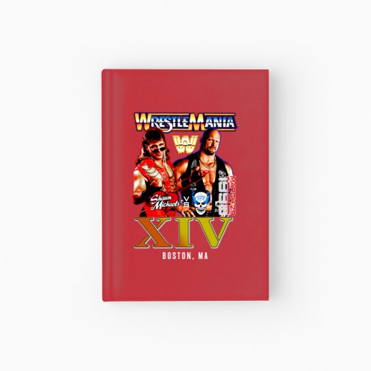Discover New Wrestling Entertainment WrestleMania XIV 1998 Stone Cold Shawn Michaels Vintage Hardcover Journal