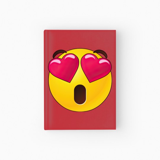 Discover Emoji Heart Eyes Valentines Hardcover Journal