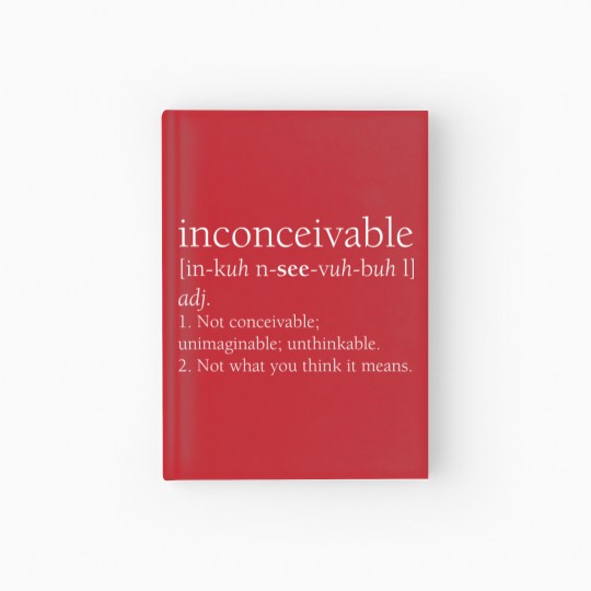 Discover inconceivable definition , funny gift Hardcover Journal