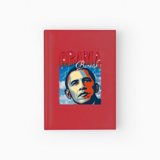 Discover RETRO BARACK OBAMA Hardcover Journal | Vintage Obama Hardcover Journal Retro 90s