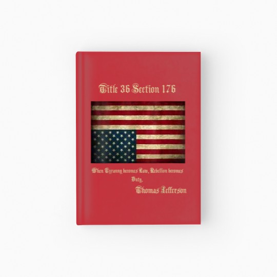 Discover American Flag Distress Upside Down Thomas Jefferson Patriot Hardcover Journal