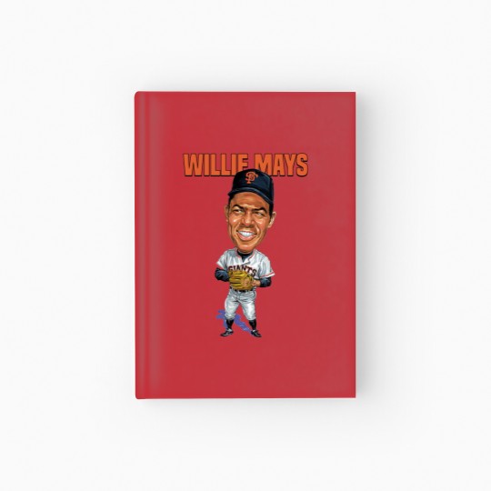 Discover Willie Mays Baseball Caricature Vintage Essential Hardcover Journal