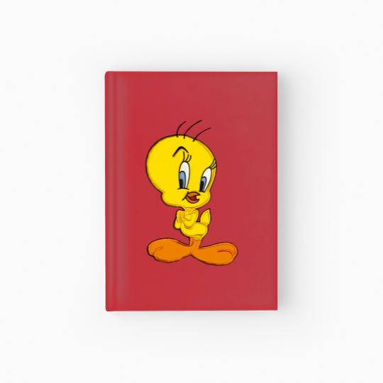 Discover Vintage 90s Warner Bros Tweety Bird Hardcover Journal XL White Crewneck