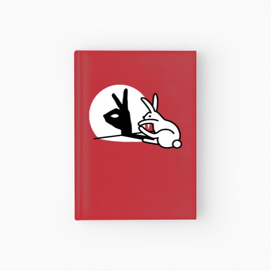 Discover Funny Rabbit hand shadow puppets bunny figure po Hardcover Journal