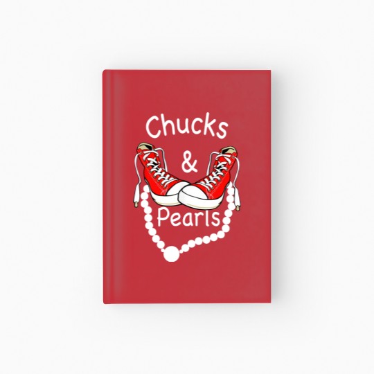 Discover Chucks And Pearls Black Funny Hardcover Journal