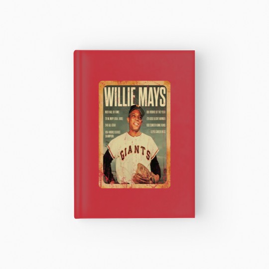 Discover Vintage Willie Mays Baseball Hardcover Journal, Willie Mays Tribute Hardcover Journal