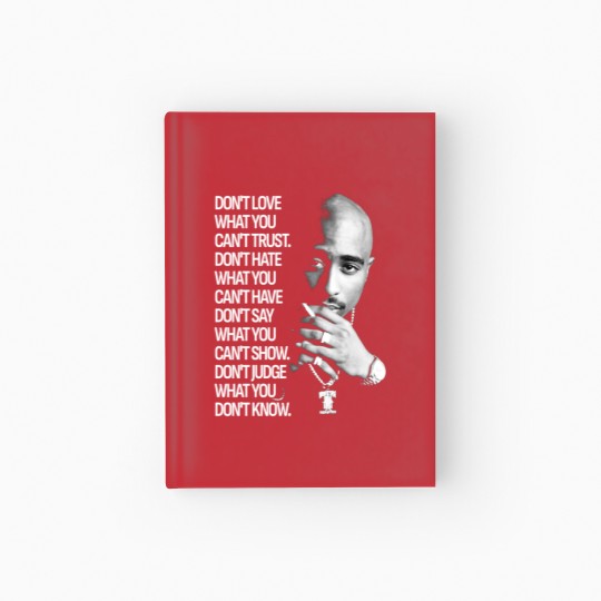 Discover 90s Quote Hardcover Journal Featuring Tupac